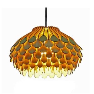 Đèn gỗ thả trần hình bông hoa lớn trang trí nhà hàng, khách sạn D011