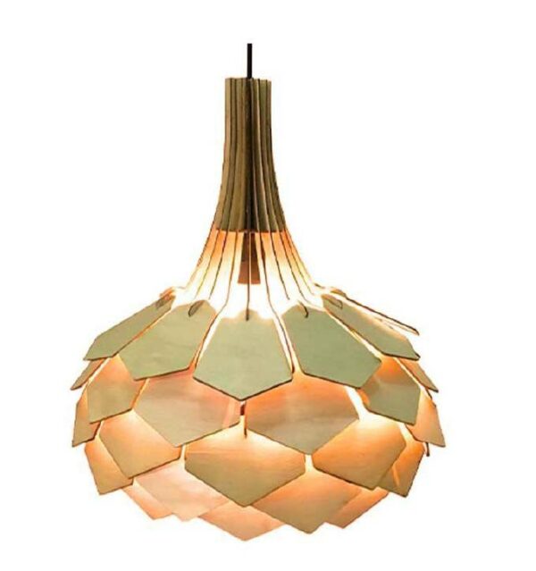 Đèn gỗ thả trần hình bó hoa trang trí bàn ăn DG013