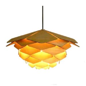 Đèn gỗ thả trần hình bông hoa trang trí bàn ăn DG016