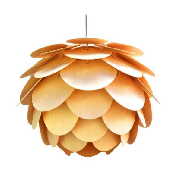 Đèn gỗ thả trần hình bông hoa trang trí bàn ăn DG017