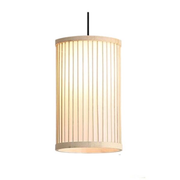 Đèn thả tre đan lồng vải đơn giản trang trí bàn ăn MT 116
