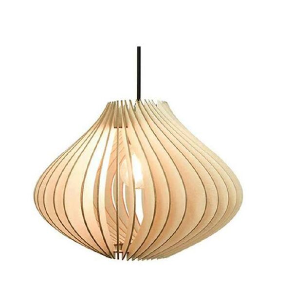 Đèn thả gỗ song gỗ xoắn trang trí nhà hàng DG212