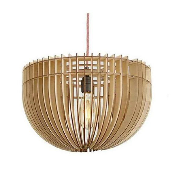 Đèn gỗ thả trần nửa quả cầu ngược trang trí nhà hàng DG225
