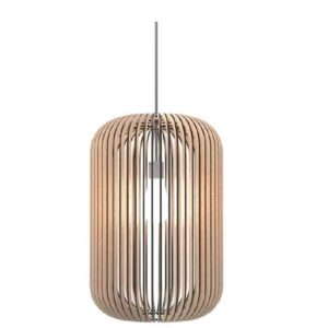 Đèn gỗ thả trần hình trụ sọc trang trí bàn ăn DG228