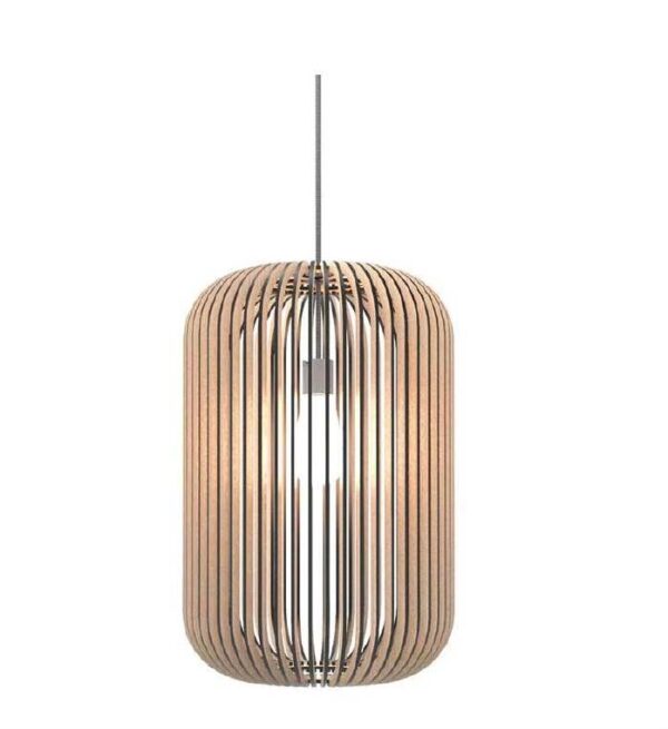 Đèn gỗ thả trần hình trụ sọc trang trí bàn ăn DG228