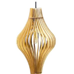 Đèn thả gỗ hình thoi đứng thanh xoắn DG240