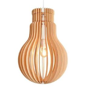 Đèn thả gỗ hình bóng đèn độc đáo trang trí bàn ăn DG276