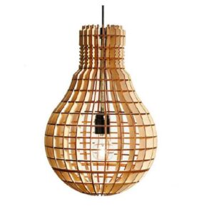 Đèn thả gỗ hình bóng đèn độc đáo trang trí bàn ăn DG277
