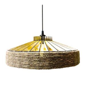 Đèn thả gỗ quấn dây thừng trang trí quán cafe DG283