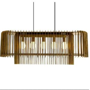 Đèn gỗ kiểu cách thả trần trang trí phòng khách DG287
