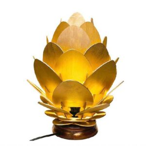 Đèn gỗ để bàn bông hoa trang trí phòng ngủ DG417