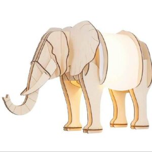 Đèn gỗ để bàn hình đèn bàn học hình con voi trang trí phòng ngủ, phòng đọc DG426