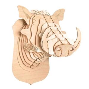 Đèn gỗ treo tường con lợn rừng nghệ thuật trang trí DT010