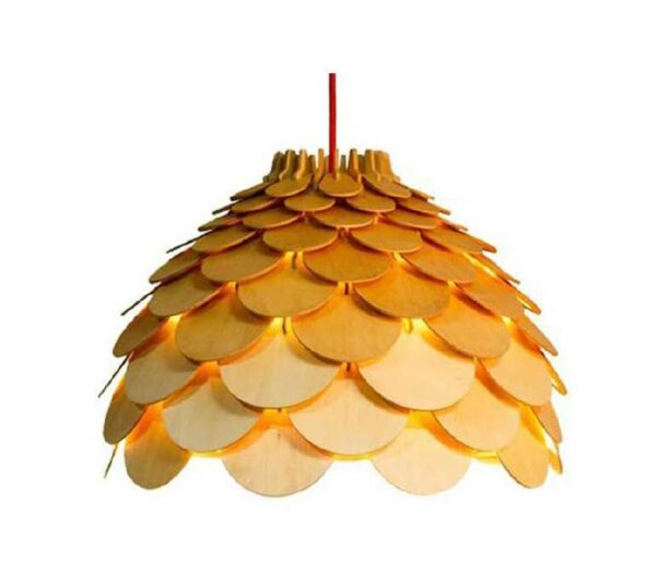 Đèn gỗ thả trần bông hoa nở tuyệt đẹp trang trí bàn ăn DG006