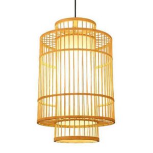 Đèn tăm tre hình trụ thả dài trang trí bàn ăn MT 139