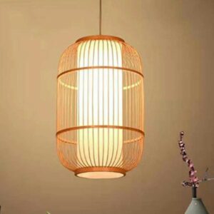 Đèn thả tăm tre đan hình đèn lồng MT 59