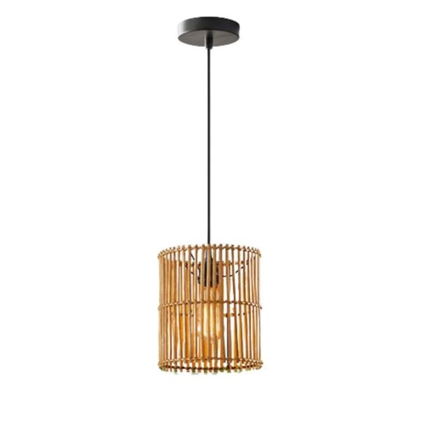 Lồng đèn mây tre đan trên khung sắt nhỏ gọn MT 149