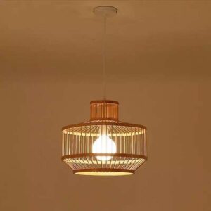 Đèn thả tăm tre đan trang trí như hộp mực học sinh MT 156