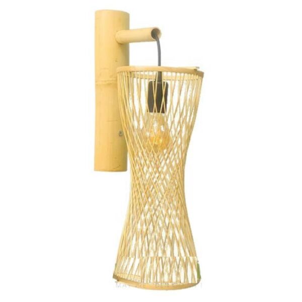 Đèn ốp tường tre đan hình đồng hồ cát trang trí phòng khách MT 176
