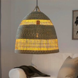 Đèn cói thả đan thưa hiện đại trang trí phòng khách MT 160