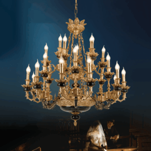 Đèn chùm thông tầng đồng nguyên chất thiết kế sang trọng CĐ 1271/27