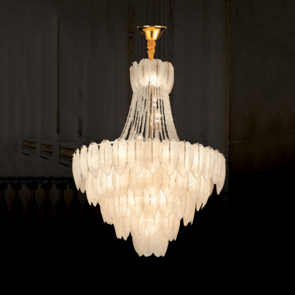 Đèn chùm thủy tinh lông vũ CFL 3529