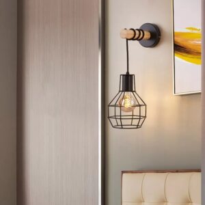 Đèn gắn tường cuốn dây gỗ tròn hiện đại GTCC-26