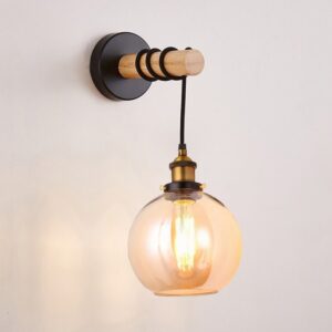 Đèn gắn tường thuỷ tinh vàng trà trang trí hiện đại GTCC-34