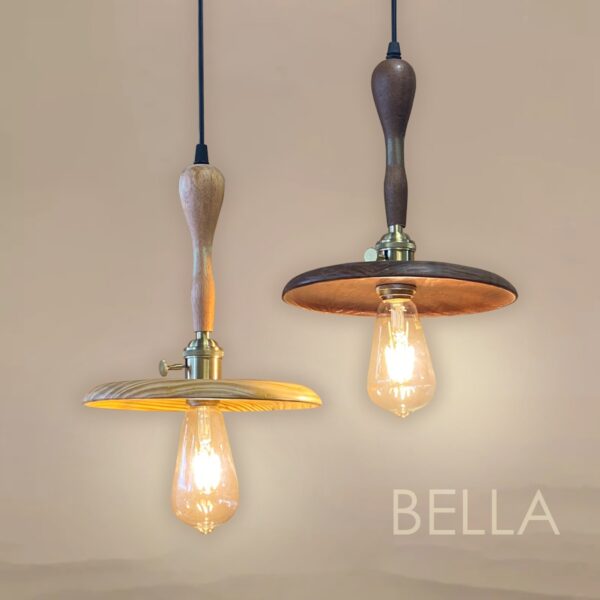 Đèn thả gỗ đuôi đồng trang trí hiện đại BELLA