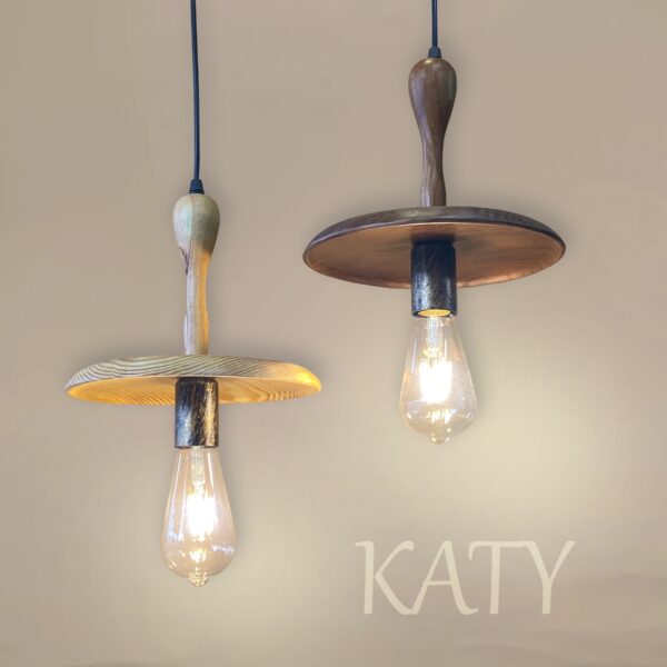 Đèn thả gỗ đuôi đồng trang trí hiện đại KATY
