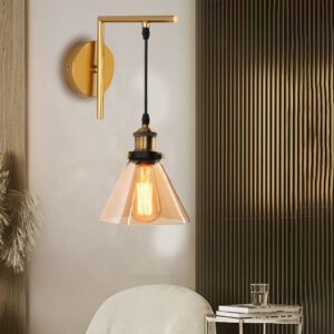 Đèn gắn tường chao thuỷ tinh trà trang trí hiện đại GTCC-47