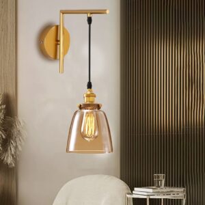Đèn gắn tường chao thuỷ tinh trà trang trí hiện đại GTCC-48