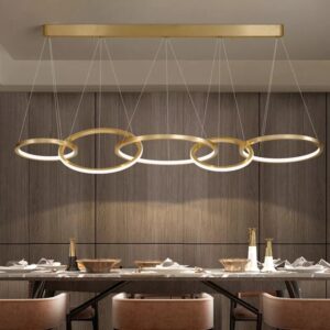 Đèn chùm thả ngang vòng đan xen trang trí hiện đại TH-8307