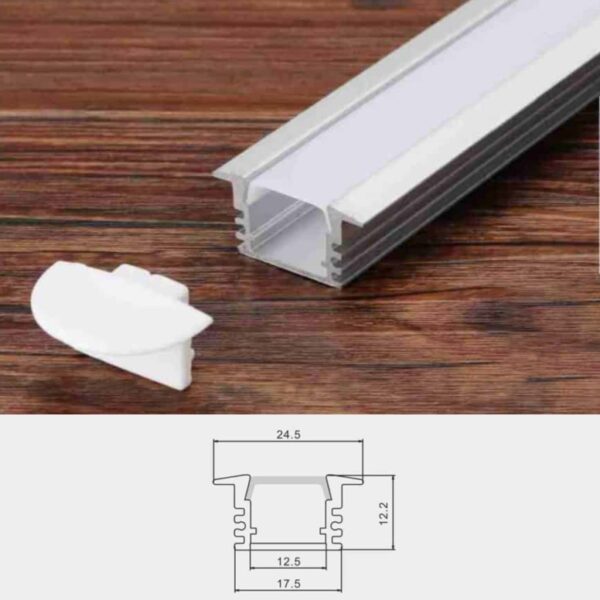 LED thanh nhôm lắp âm 25x12 ATN 605