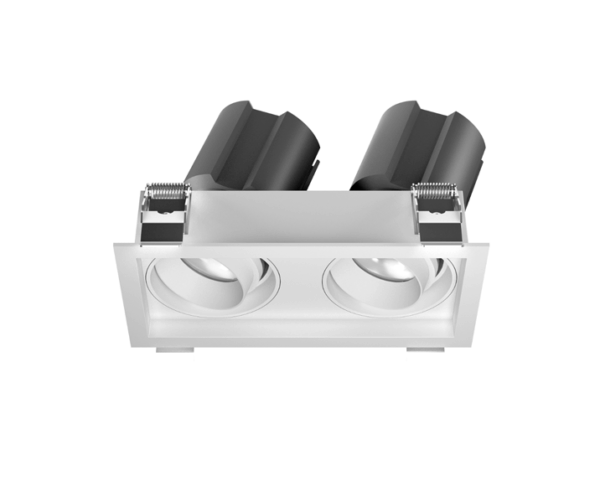 Đèn Spotlight âm trần trắng mẫu D  hộp đôi VinaLed hiện đại 12W-40W DLS-DW