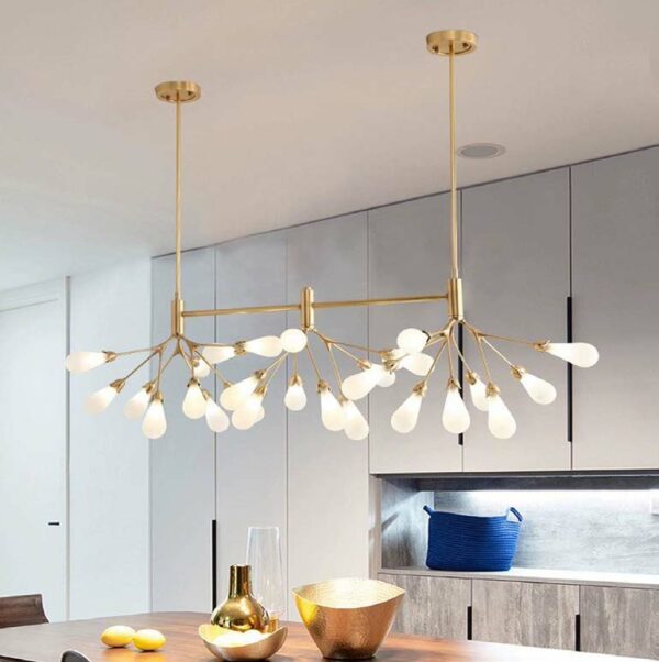 Đèn chùm thuỷ tinh thả ngang hiện đại trang trí bàn ăn, phòng khách TTK.8012/27N