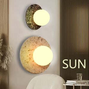 Đèn gắn tường đá mài mộc khảm trai hiện đại trang trí phòng ngủ SUN