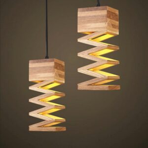 Đèn thả gỗ đơn vintage ziczac hiện đại trang trí nhà hàng DAG-74