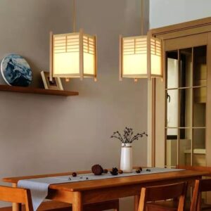 Đèn thả gỗ đơn hình hộp sang trọng hiện đại trang trí nhà hàng, resort DAT-03