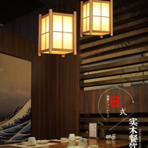 Đèn thả gỗ đơn hình hộp sang trọng hiện đại trang trí nhà hàng, resort DAT-05