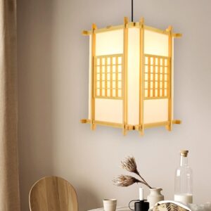 Đèn thả gỗ hộp hiện đại trang trí nhà hàng, resort DAT-15