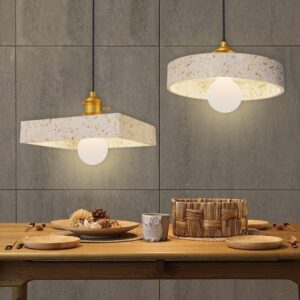 Đèn thả đá mài khảm trai đui đồng phong cách hiện đại KOMI-T