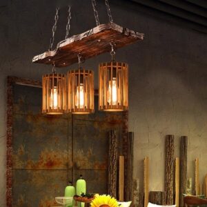 Đèn chùm gỗ RUSTIC thả ngang trang trí nhà hàng, cafe, quán bar RTC-13