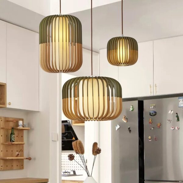 Đèn thả gỗ 2 màu kết hợp phong cách hiện đại, độc đáo DAG-02