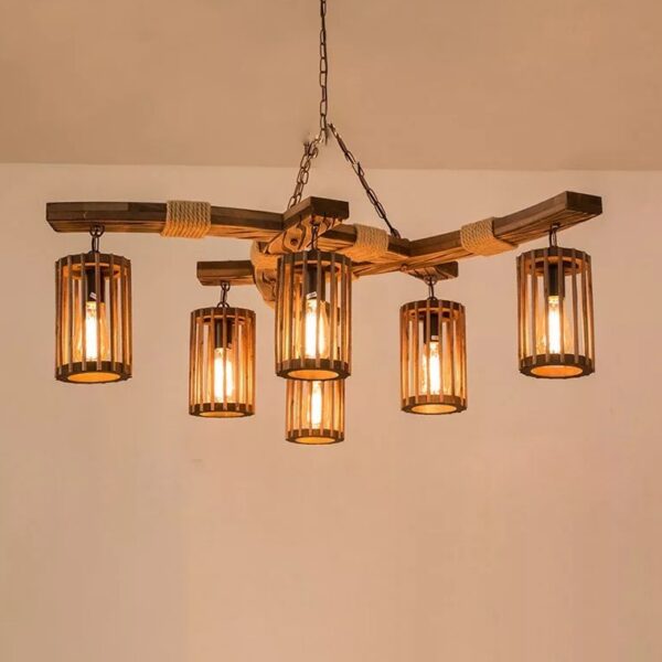 Đèn thả gỗ RUSTIC trang trí nhà hàng, cafe, quán bar RTC-22