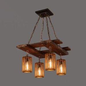 Đèn thả gỗ RUSTIC trang trí nhà hàng, cafe, quán bar RTC-23