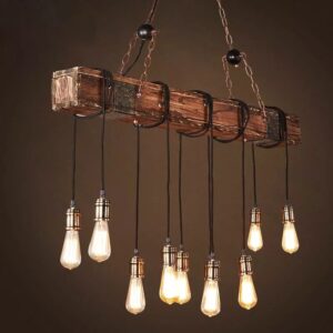 Đèn thả gỗ RUSTIC trang trí thả bàn ăn, nhà hàng TAG 08