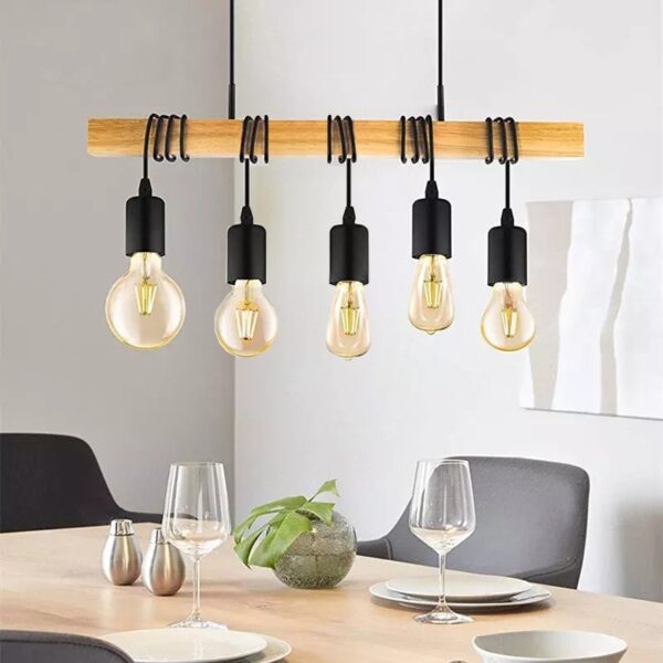 Đèn thả gỗ RUSTIC trang trí thả bàn ăn, nhà hàng TAG 09