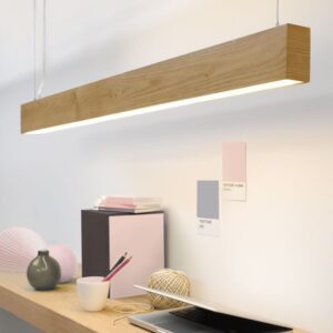 Đèn thả gỗ ngang đèn LED trang trí bàn ăn hiện đại TAG 40