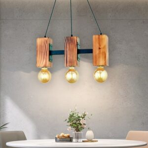 Đèn thả gỗ 3 bóng kiểu dáng độc đáo trang trí hiện đại TAG 51/3